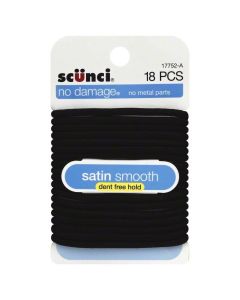 Scunci No Damage Large Black Hair Elastic 18 ea