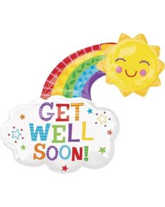 Loftus International A3-5489 30 x 30 in. Get Well Happy Rainbow Super Shape Balloon