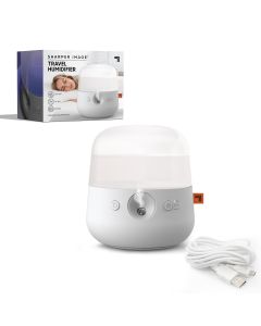 SHARPER IMAGE Travel Humidifier, USB or Battery Powered with 300mL Tank and Connecter for Bottles up to 20 Fl. Oz. (590mL), UV Light, Timers for 2, 4 or 6 Hours"