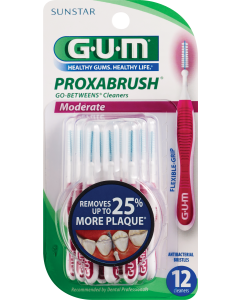 Gum Proxabrush Go-Betweens Refills Cleaners, Moderate