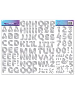 Royal Brites Holographic Silver Foil Project Letters & Numbers Stickers, 2 in, 115 CT"