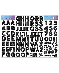 Royal Brites Holographic Black Project Letters & Numbers Stickers, 2 in, 115 CT"