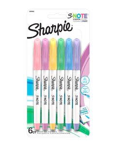 Sharpie® S-Note Highlighters, Chisel Tip, Assorted Ink, White Barrel, Pack Of 6 Highlighters"