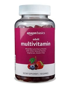 Amazon Basics Adult Multivitamin, 150 Gummies, 75-Day Supply, Mixed Berry & Cherry (Previously Solimo)