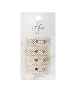 Hive and Co. Faux Pearl Snap Hair Clips, 4 ct | CVS"