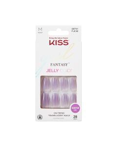 Kiss Gel Fantasy Jelly Color Translucent Yellow  Glue On Nail Medium