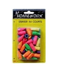 Cap Erasers - Assorted Colors - 50 count(Pack of 48 )