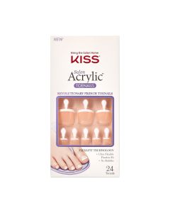 KISS Salon Acrylic French Toenails, ‘Walk Away’, 24 Count"