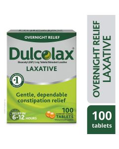 Dulcolax Laxative Tablets (100 Ct), Reliable Overnight Relief"