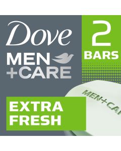 Dove Men+Care Body + Face Bar Invigorating Formula, Extra Fresh, 3.75 oz (2 Bars)"