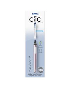 Oral-B Clic Metallic Rose Toothbrush with Oral-B Brush Medium Head and Holder, Adults & Children 3+"