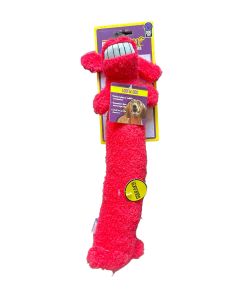 MultiPet Loofa Dog Squeaker Plush - Large 12"" Red Cuddle Toy for Dogs