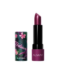 Almay Lip Vibes Hypoallergenic Cream Lipstick with Shea Butter, Believe"