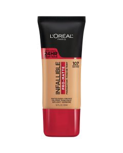 L'Oreal Paris Infallible Pro-Matte Liquid Foundation Makeup, 107 Fresh Beige, 1 fl oz"