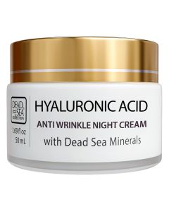 Dead Sea Collection Anti-Wrinkle Night Cream for Face with Hyaluronic Acid and Sea Minerals - Anti Aging, Nourishing and Moisturizer Face Cream (1.69 fl.oz)"