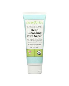 Sky Organics Blemish Control Deep Cleansing Pore Scrub for Face USDA Certified Organic to Cleanse, Purify & Refresh, 4 fl. Oz"