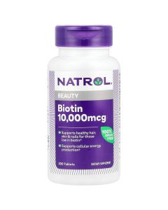 Natrol Biotin, Maximum Strength, 10,000 mcg, 200 Tablets"