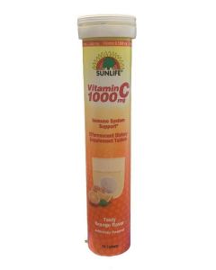 Sunlife Vitamin C 1000 mg Immune System Support 20 Tablets Orange Flavor, Pack of 4, 12/2023"