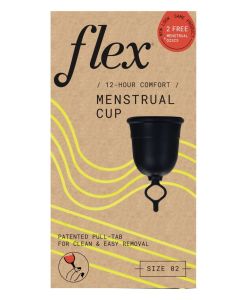 Flex Reusable Menstrual Cup Size 2 with 2 Free Flex Disposable Menstrual Disc, 1 Count"