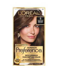 L'Oreal Paris Superior Preference Permanent Hair Color, 5 Medium Brown, 1 kit"