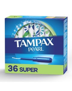 Pearl Tampons, with LeakGuard Braid, Super Absorbency, Unscented, 36 Count"