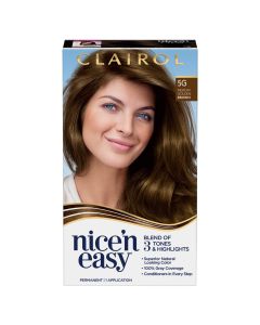 Clairol Nice'n Easy Permanent Hair Color Cream, 5G Medium Golden Brown, Hair Dye, 1 Application"