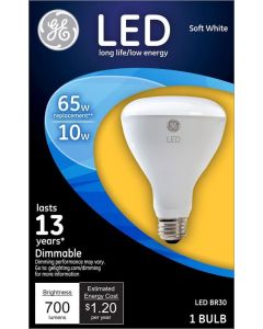 GE BR30 E26 (Medium) LED Bulb Soft White 65 Watt Equivalence 1 pk