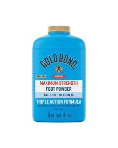 Gold Bond Medicated Talc-Free Foot Powder with 1% Menthol, Maximum Strength, 4 oz."