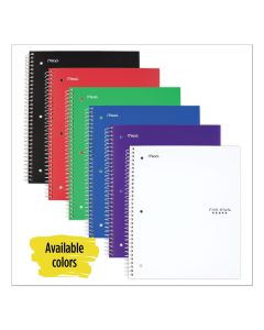 Five Star Wirebound Notebook, 3 Subject, College Ruled, 11"" x 8 1/2"", Assorted (11195)"