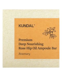 Kundal Rose Hip Oil Ampoule Bar Soap, Rosemary, 3.53 oz (100 g)"