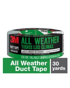 3M All Weather Duct Tape, 1.88 in x 30 yd, Gray, 1 Roll/Pack"