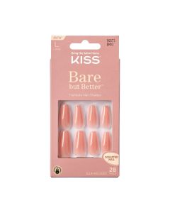 KISS USA Bare but Better Sculpted Nude Fake Nails, Nude Glow, 28 Count"