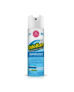 OdoBan Ready-to-Use 360-Degree Continuous Spray Disinfectant Multipurpose Cleaner and Harsh Aroma Eliminator, Fabric and Air Freshener, 14.6 Ounces, Fresh Linen Scent"