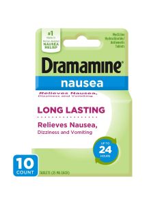 Dramamine Nausea Long Lasting, Nausea Relief Tablets, 10 Count"