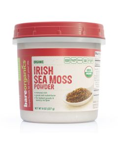 BareOrganics Raw Organic Irish Sea Moss 8 oz Pwdr.