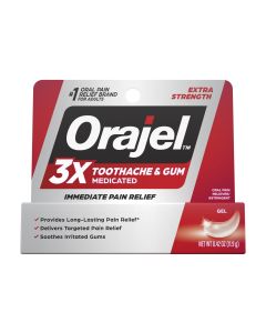 Orajel 3X Medicated Toothache & Gum Pain Gel, Immediate Pain Relief, Extra Strength, 0.42 oz"