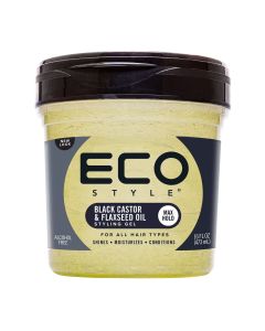 Eco Styler Black Castor & Flaxseed Oil Hair Styling Gel, 16 oz., Moisturizing, Nourishing, Unisex"