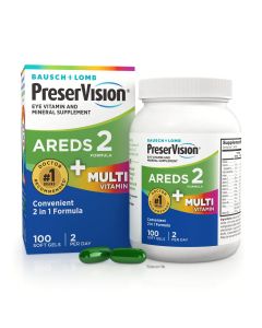 PreserVision AREDS 2 + Multivitamin, 2-in-1 Eye Vitamin, Contains Vitamin C, D, E & Zinc, 100 Softgels"