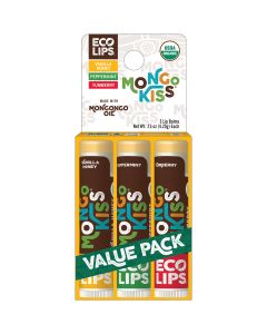 Eco Lips Mongo Kiss Lip Balm, 3 Pack