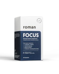 Roman Focus Nootropic Dietary Supplement Focus Concentration Vitamin B Niacinamide 60 Capsules *EN