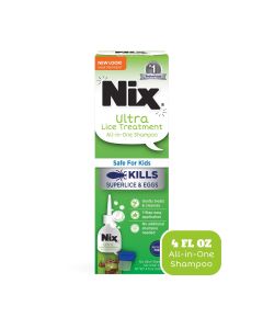 Nix Ultra Superlice Treatment, All-in-One Shampoo, 4 fl oz & Lice Removal Comb"