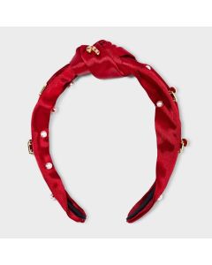 Christmas Novelty Satin Candycane Headband - Red