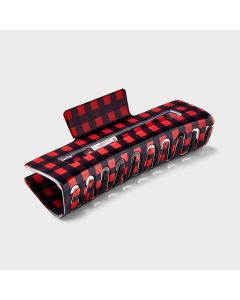 Acrylic Plaid Claw Hair Clip Red/Black