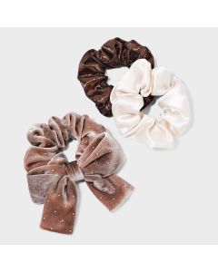 Textured Bow Hair Twister Set 3pc - a New Day™ Brown