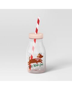 12oz Christmas Copper Feliz Navi Dog Tumbler with Straw - Wondershop™