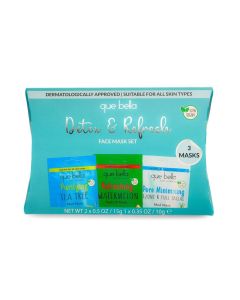 Que Bella Holiday Detox & Refresh Pamper Pouch Pore Minimizing Face Mask Gift Set - 1.5 Fl Oz/3pc