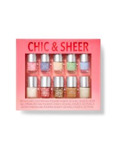 Mini Nail Polish Gift Set - Chic & Sheer - 10ct