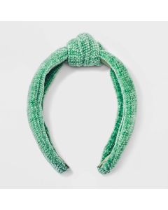 Chenille Fabric Knot Top Headband - Universal Thread™ Green