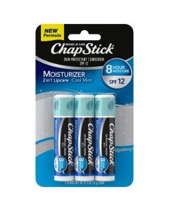 Chapstick Moisturizer Lip Balm - Cool Mint with SPF 12 - 3ct/0.45oz