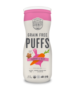 Serenity Kids Organic Non-GMO Puffs Baby Snack, Carrot & Beet, 1.5 oz Canister"